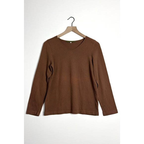 PERUVIAN CONNECTION Pima Cotton V-Neck Sweater - Picture 1 of 7